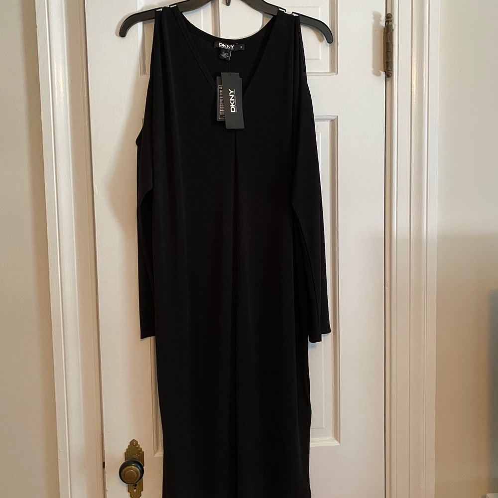 Black DKNY Cold Shoulder Dress